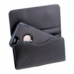 Wholesale Horizontal Hybrid Style Belt Clip Pouch Large 21 Fits iPhone 13 and more (Black)